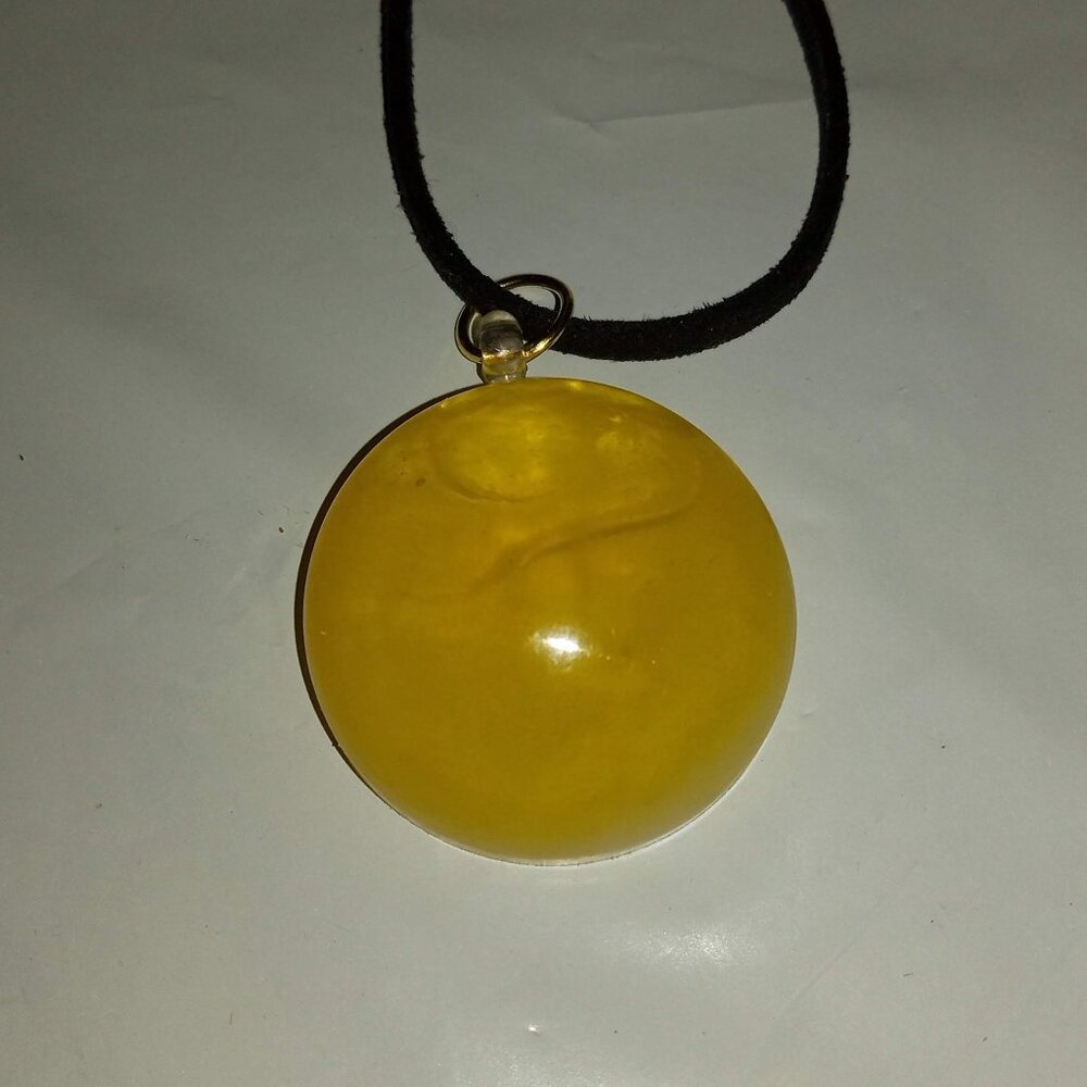 Handmade Yellow Pendant Necklace